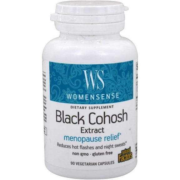Natural Factors WomenSense Women's Black Cohosh Extract 40mg, Menopausal Symptom Support, 90 Vegetarian Capsules
