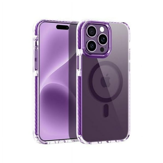 YJJSKKEJI for iPhone 14 Pro Max Case with Crossbody Lanyard,Compatible with MagSafe,Shockproof Slim Protective Cover with Detachable Adjustable Shoulder Neck String for Girls Women,Amethyst Purple