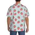 thumbnail image 3 of Uemuo Hand Drawn Strawberry Pattern Cotton Linen Short Sleeve Shirts,Casual Lightweight Button Down Shirts,Vacation Beach Summer Tops-Large, 3 of 7