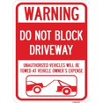 thumbnail image 1 of SignMission A-1824-22715 18 x 24 Po Panneau en Aluminium - Avertissement Ne Pas Bloquer l'Allée avec Graphique, 1 of 1