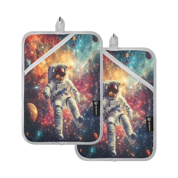 BZSMCE Pot Holder Oven Mitts Cooking baking Astronaut Paintting Creative Pattern Size:7x9.8in