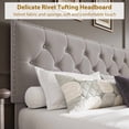 thumbnail image 6 of Towallmark King Size Bed Frame with 2 Storage Drawers, Vintage Velvet Upholstered Bedframe with Wooden Slat Support and Button Tufted Wingback Headboard, No Box Spring Needed, Noise Free,Beige, 6 of 7
