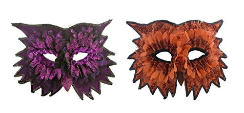 Halloween Mask (Set of 4) 11"L x 8"H Plastic/Polyester