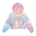 thumbnail image 5 of Xoenoiee Dragon Rainbow Heart Print Girls' Hoodies Sweatshirts Half Zipper Pullover Crop Tops for Teen Girls Long Sleeve Sweater with Pocket, 13-14 Years, 5 of 7