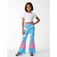 thumbnail image 3 of 5-6Y Girls Colored Flared Pants Digital Print Trousers Slim-Fit Wide Leg Flare for Spring Summer Autumn, 3 of 6