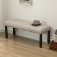 thumbnail image 2 of Duhome Upholstered Bench with Nailhead Trim, Entryway Bench Dining Bench Footstool Bedroom Bench with Wood Legs, Linen Beige, 2 of 7