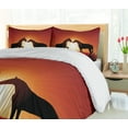 thumbnail image 5 of Ambesonne Rural Duvet Cover Set, Horses Silhouette on Sunset, 2-Calking, Vermilion Seal Brown, 5 of 7