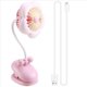 thumbnail image 2 of Ventilador de Clip Recargable por USB con Diseño de Flores, Rotación de 360° y Luces LED, Ideal para Cochecito de , Camping, Color Rosa., 2 of 5