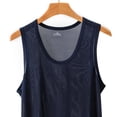 thumbnail image 5 of LEKWK Mens Mesh Tank Top Sleeveless Crewneck See Through Breathable Lightweight Athletic Workout Tees Gym Basketball Training Tops Shirts Navy L, 5 of 5