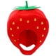thumbnail image 1 of 1 gorro de peluche con forma de fresa, ideal para cosplay o como accesorio para fotos., 1 of 7