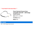 thumbnail image 2 of Power Steering Pressure Hose - Compatible with 2001 - 2004 Dodge Grand Caravan 2002 2003, 2 of 2