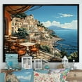 thumbnail image 2 of Designart "Capri, Italy Mediterranean Blue Village I" Extra Large Landscapes Framed Wall Art - Global Blue Landscape Italy Bedroom Framed Canvas Wall Art, 2 of 7