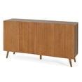 thumbnail image 3 of Christopher Knight Home 59.8" Sideboard with 4 Doors and Adjustable Shelves, Fluted Storage Cabinet, Walnut, 3 of 11