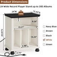 thumbnail image 3 of Record Player Stand with Charging Station Up to 200 Albums, 24" Wide Mid-Century Record Player Table with Vinyl Record Storage,Large Wood Turntable Stand Dispaly Cabinet for Living Room,White, 3 of 18
