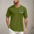 thumbnail image 2 of NAMTYQX Graphic Tees for Men Lounge Casual Crew Neck Patterns Breathable Plus Size Baggy Elastic Short Sleeve Lightweight Men's T-Shirts Army Green Size L, 2 of 5