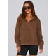 thumbnail image 2 of Sudadera con Capucha Marrón para Mujer PRETTYGARDEN con Cierre - Talla Grande, 2 of 6