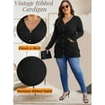 thumbnail image 2 of Sucegi Women's Plus Size Knit Cardigan, Designed Specifically for Autumn & Winter—Vintage-Style Fall Outerwear, Stretchy with Practical Pockets., 2 of 7