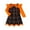 Orange, variant on Odeerbi Toddler Girls Halloween Web Suspender Skirt Set Dress Up Clothes Children's Clothing Orange Long Sleeve Ruffle T-shirt Web Print Overall Skirt Suit Orange