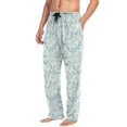 thumbnail image 5 of Men's Sleep Pants Lightweight Pjs Sleepwear Comfortable Lounge Pants Bottom Pants with Pocket Pastel Mint Green Leaves, 5 of 7
