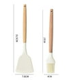 thumbnail image 2 of Utensilios de cocina de silicona | Mango de madera, utensilios de cocina antiadherentes, resistentes al calor, 2 of 5
