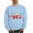 thumbnail image 1 of Sudaderas sin capucha para hombre, estilo casual, a la moda, con cuello redondo, estampado, de manga larga, blusas de manga larga y cuello redondo, blusas de poliéster para hombre, 1 of 3