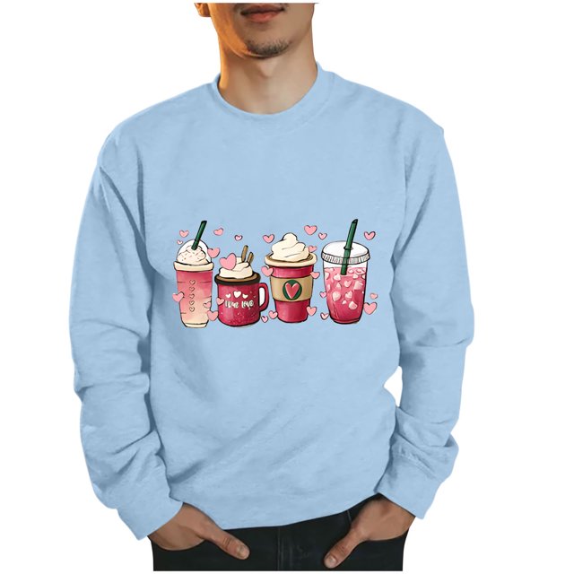 Sudaderas sin capucha para hombre, estilo casual, a la moda, con cuello redondo, estampado, de manga larga, blusas de manga larga y cuello redondo, blusas de poliéster para hombre