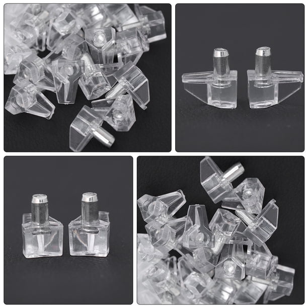HORIALENCE 120-Pack Transparent Shelf Support Pegs – Plastic & Iron Bracket Pins For Cabinets, Bookcases & Kitchen Shelving