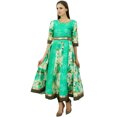 thumbnail image 4 of Bimba Designer Cotton Dress Long Flaired Kurti Party Wear Kurta Blouse, 4 of 7