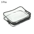 thumbnail image 3 of Uxcell S Size Clear Toiletry Bag Makeup Cosmetic Pouch with Zipper, Black 3 Pack, 3 of 6