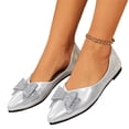 thumbnail image 2 of Domzle Flats for Women Pointed Toe Fashion Wedding Shoes Work Casual Slip-On Dress Shoes Women Comfortable Dressy Flat Silver, 2 of 9