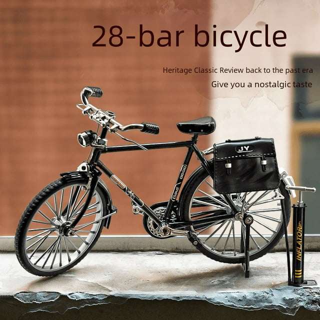 Simulation 1:8 28 Grande Barre Vélo Fleur Rétro Classique Alliage Jouet Modèle en Boîte