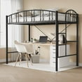 thumbnail image 4 of Loft Bed with Ladder and Arched Guardrail - Enhanced Safety with 15-Inch Guardrail and Anti-Tip Brackets, Heavy-Duty Steel Slats Support Up to 350 Lbs, Durable and Safe and Adults, 4 of 7