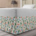 thumbnail image 1 of Jungle Bed Skirt, Pattern with Exotic Foliage Pink Flamingos Tropical Blooming Flowers and Butterflies, Elastic Bedskirt Dust Ruffle Wrap Around for Bedding Decor, 4 Sizes, Multicolor, by Ambesonne, 1 of 2