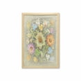 thumbnail image 1 of Grunge Wall Art with Frame, Ornate Aged Floral Bouquet Composition over Antique Style Marble Setting Bohemian, Printed Fabric Poster for Bathroom Living Room, 23" x 35", Multicolor, by Ambesonne, 1 of 2