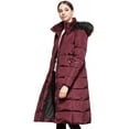 thumbnail image 3 of Orolay Women's Puffer Faux Fur Hood Long Down Coat, 3 of 6