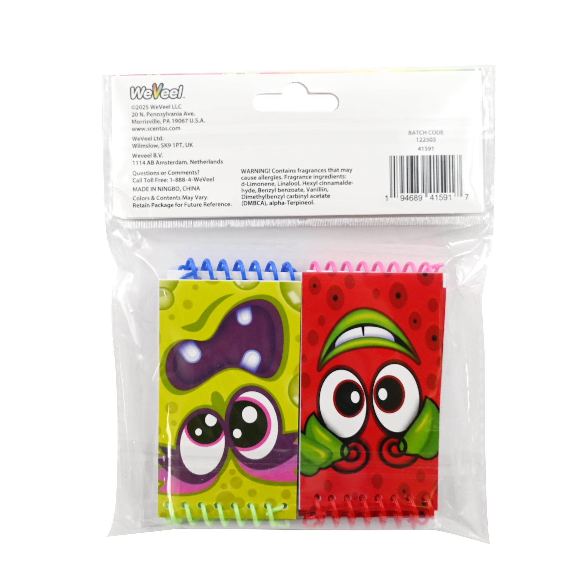 Scentos Scented Multicolor Notebook Party Favors, 8 pack