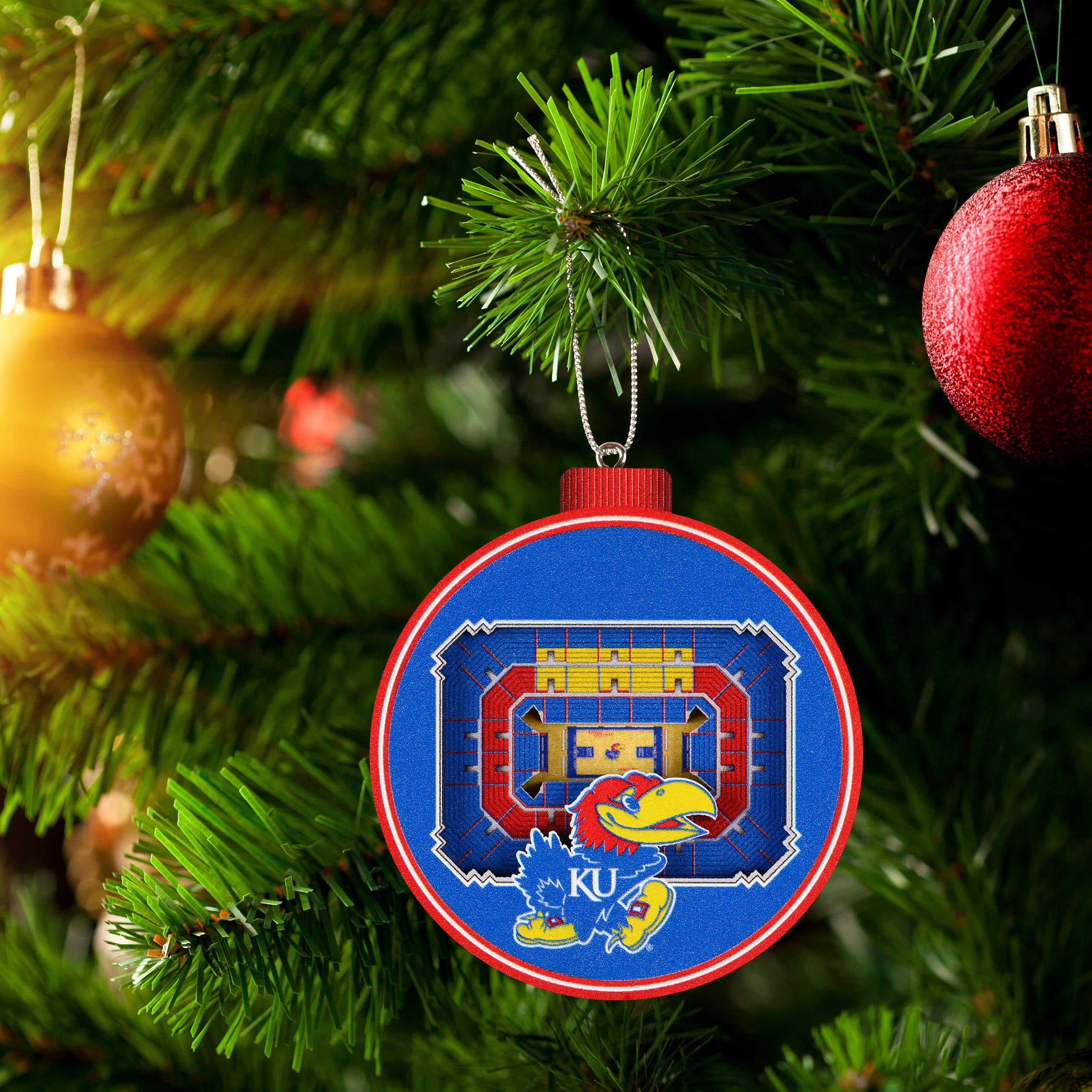 YouTheFan NCAA Kansas Jayhawks 3D StadiumView Ornament
