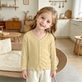 thumbnail image 6 of Besolor Newborn Girls Clothes Long Sleeve Shirts Button down V Neck Cardigan Lightweight Casual Comfy Undershirt Tops(1-2 Years,Yellow), 6 of 7