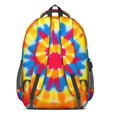 thumbnail image 3 of Red and Blue Tie Dye Pattern Backpack for School, Cute School Bag with Adjustable Shoulder Straps and Padded Back, 16.9"x12.6"x5.9", 3 of 5