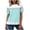 Sky Blue, variant on Lopecy-Sta Women’s Top Crew Neck Color Block Puff Short Sleeve Layered Ruffle Hem Casual T‑Shirt Soft Breathable Stretchy Fabric Color Block Blouse