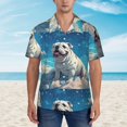 thumbnail image 2 of Fuzoiu Starry Sky Cloud Bulldog Print Hawaiian Shirt for Men, Summer Beach Casual Short Sleeve Button Down Shirts, Men’s Beach Summer Shirts with Pocket,Large, 2 of 7
