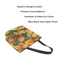 thumbnail image 3 of FORMRS Womens Canvas Tote Bag with Zipper Inner Pocket Shoulder Handbag, Green Retro Leaves, 3 of 7