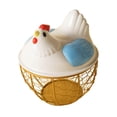 thumbnail image 2 of Cesta de huevo de pollo huevo contenedor titular de alambre de hierro portátil huevo de pollo titular encimera de recogida de huevos cesta para , Oro, 2 of 8