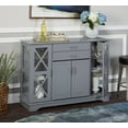 thumbnail image 3 of TMS Luna 47" Transitional Buffet with Two Glass Doors, Two Drawers, and Five Adjustable Shelves, Gray, 3 of 7