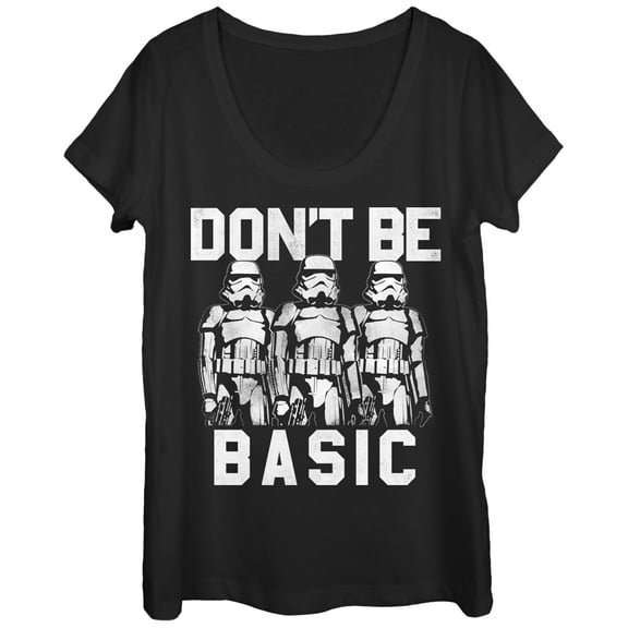 Women's Star Wars Don't Be Basic Stormtroopers Scoop Neck Black 2X Large