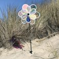 thumbnail image 3 of In the Breeze 2665 — 13.5 Inch Iridescent Double Flower Spinner - Outdoor Garden Décor, 3 of 5