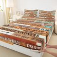 thumbnail image 3 of Homewish Teens Retro Vintage 3pcs Twin Sheet Sets,Happy Camping Adventure Twin Fitted Sheet,Old Barn Door Breathable Flat Sheet,Breathable Home Decor, 3 of 7