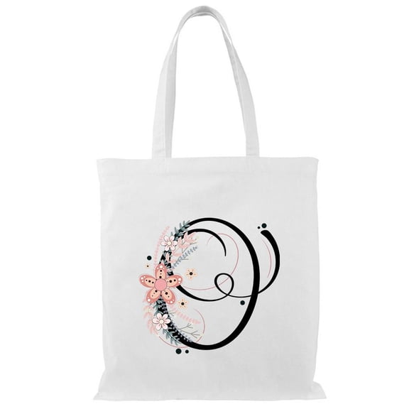 Smartprints Letter O Flower Bouquet 3 Tote Bag - Image by Shutterstock, One Size Cotton Canvas Tote Bag