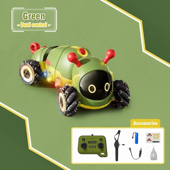 Gesture Sensing RC Stunt Car Toy for Kids, Hand-Controlled 2.4Ghz Remote Control Twist Cars with Light&Spray&Insect Sound, 4WD All-Terrain Off-Road Vehicle