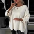 thumbnail image 2 of Women's Casual Round Neck Pullover Sweater Soft Comfortable Versatile Basic Top Everyday Wear Stylish T-Shirt, 2 of 2